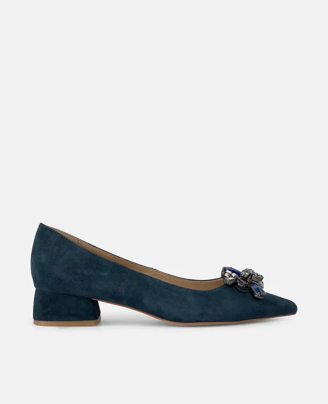 alma-en-pena-ballerina-mit-schmuckbrosche-marineblau-3-cm-absatz image 1