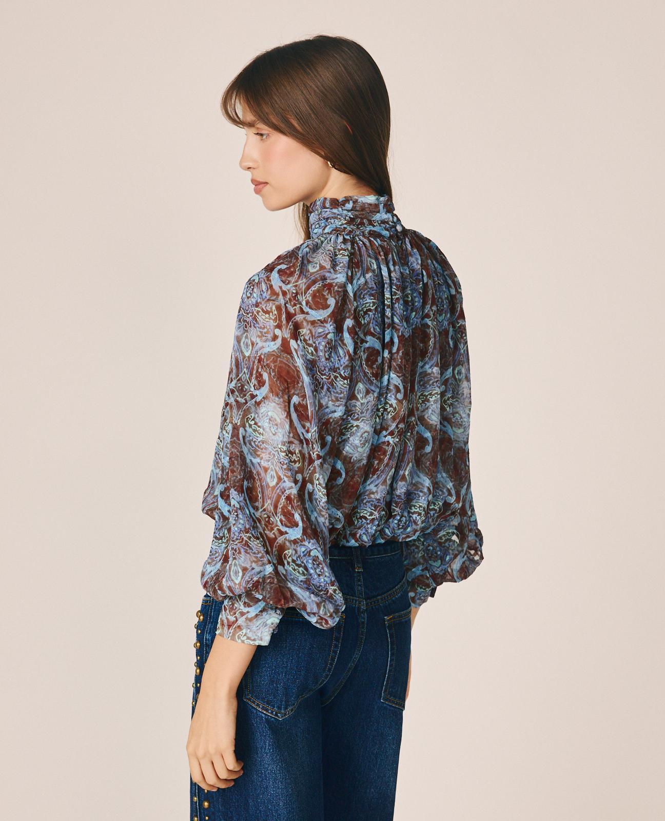 alma-en-pena-paisley-chiffonbluse-braun image 6