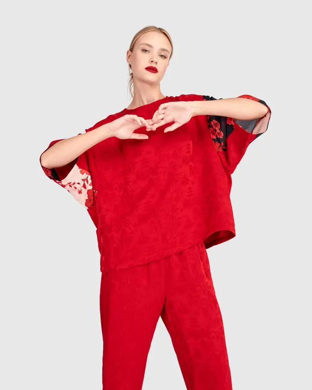 alembika-tono-boxy-top-rot-jacquard image 1