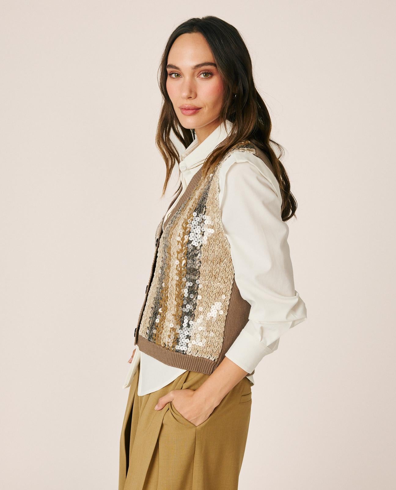 alma-en-pena-sewn-vest-with-sequins-strickweste-mit-streifen-und-pailletten-in-b image 4