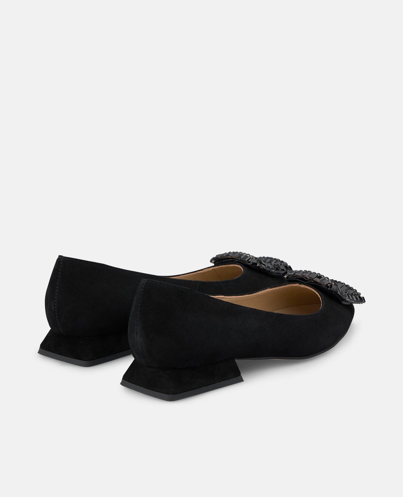 alma-en-pena-flat-shoe-ballerina-schwarz-mit-eckiger-strass-schnalle-2-cm image 3