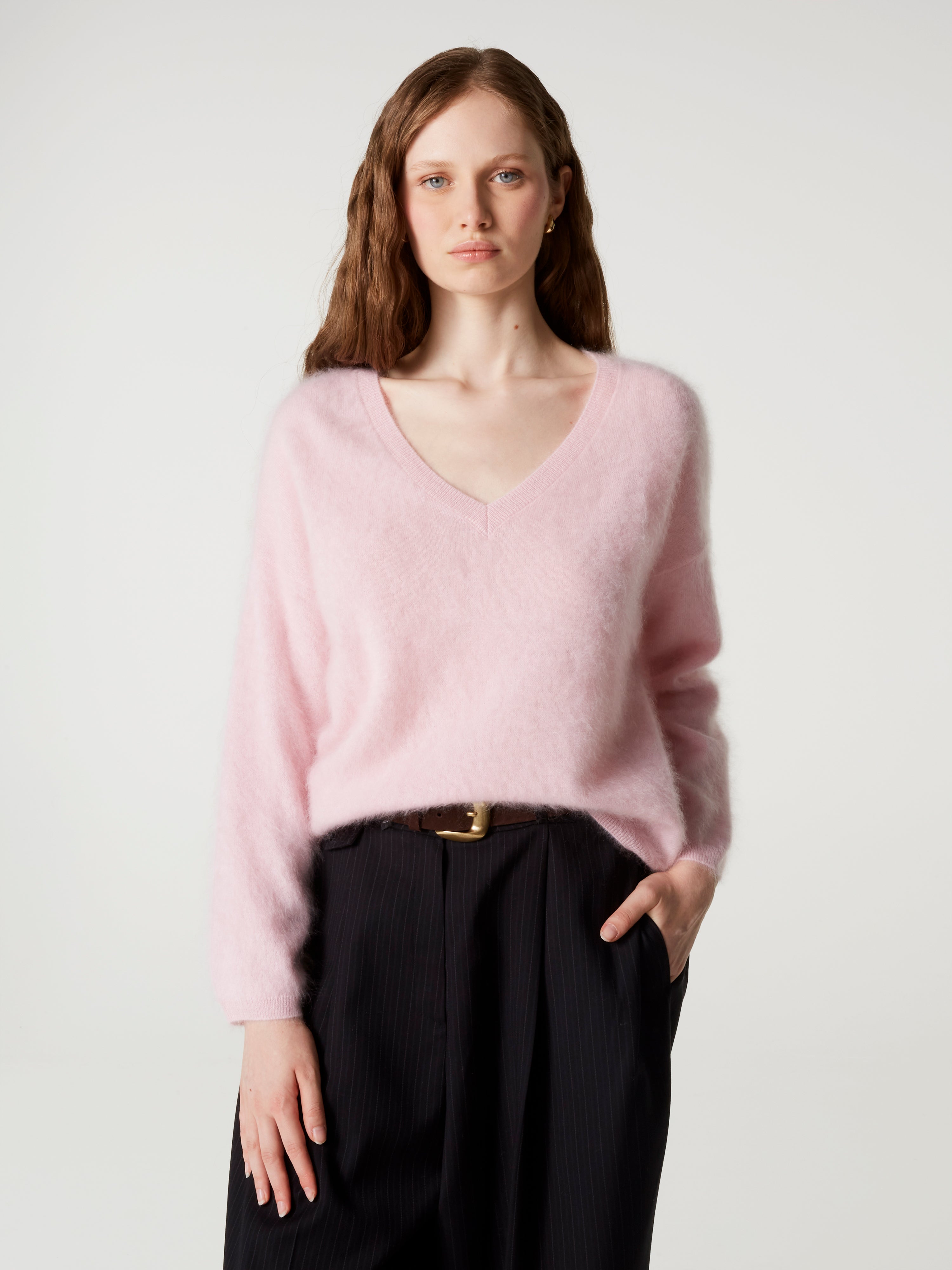 absolut-soeli-damen-kaschmir-pullover-oversize-v-ausschnitt-rosa image 1
