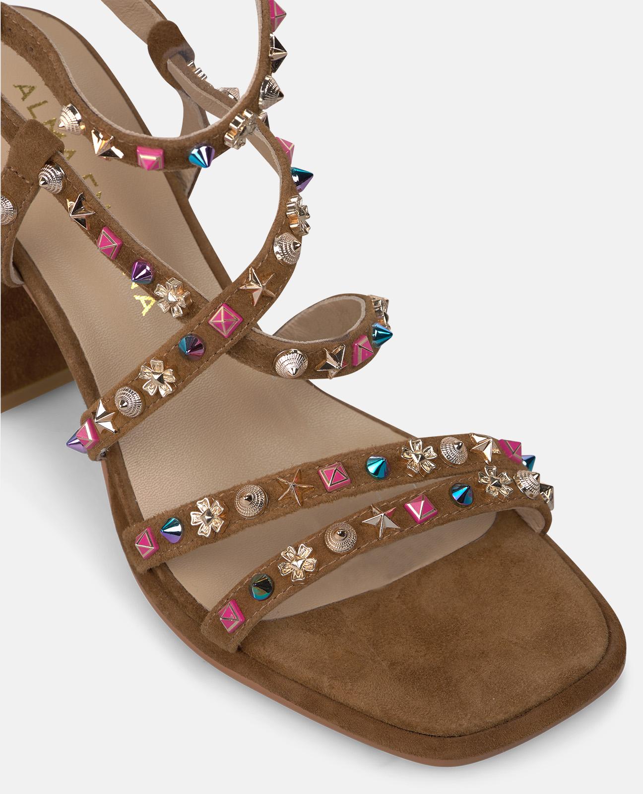 alma-en-pena-colorful-studded-sandals-blockabsatz-sandale-9-cm image 5