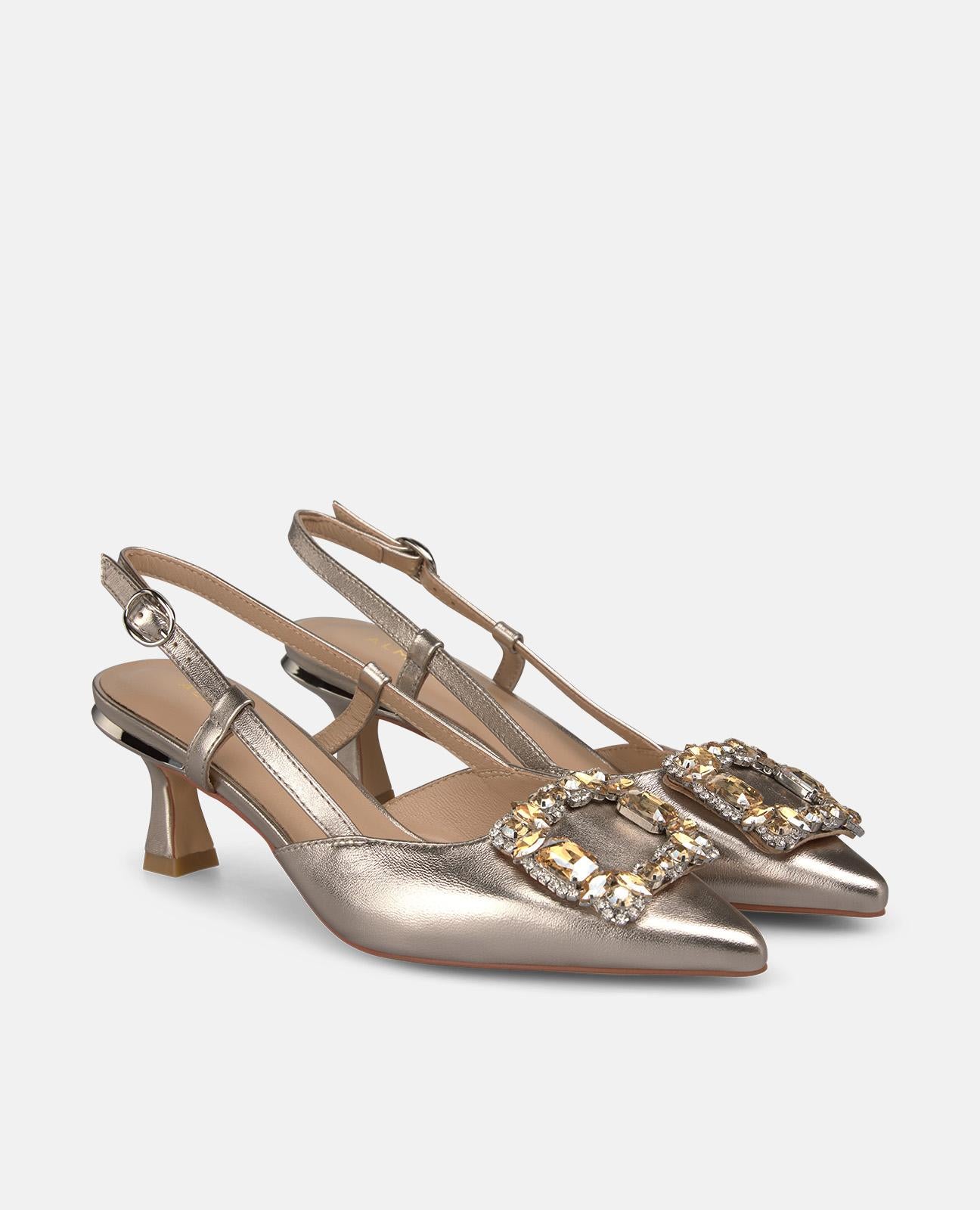alma-en-pena-heeled-salon-slingback-pumps-bronze-6-2-cm-mit-schmuck-detail image 2