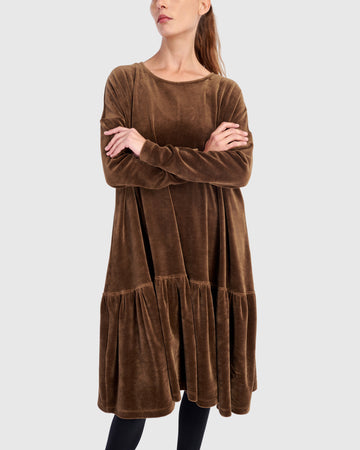 alembika-everyday-velvet-babydoll-kleid-khaki image 3