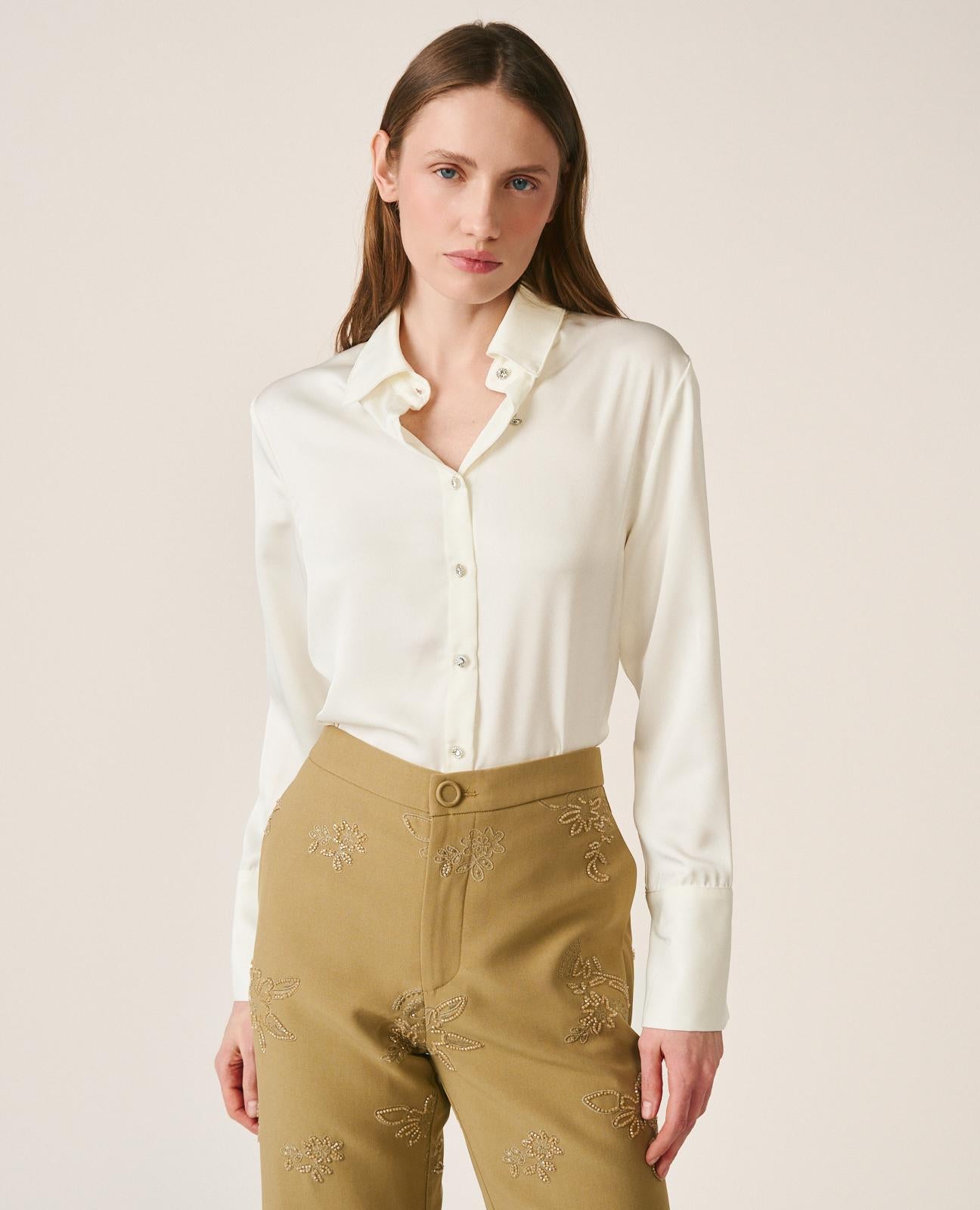 alma-en-pena-satinbluse-slim-fit-wei image 1