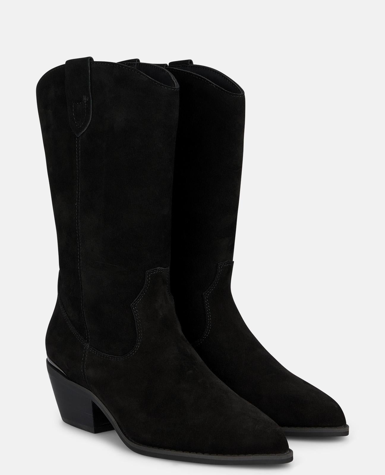 alma-en-pena-suede-cowboy-stiefel-mit-5-3-cm-absatz-schwarz image 2