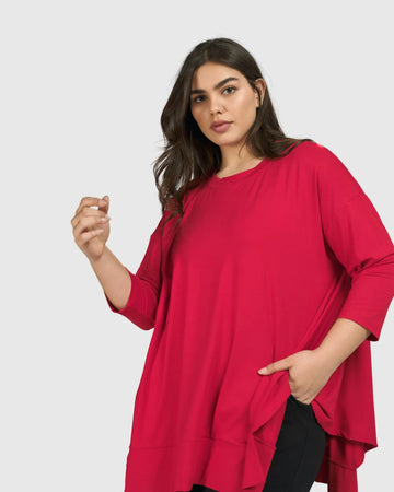 alembika-essential-oversized-trapeze-top-red-rose image 3