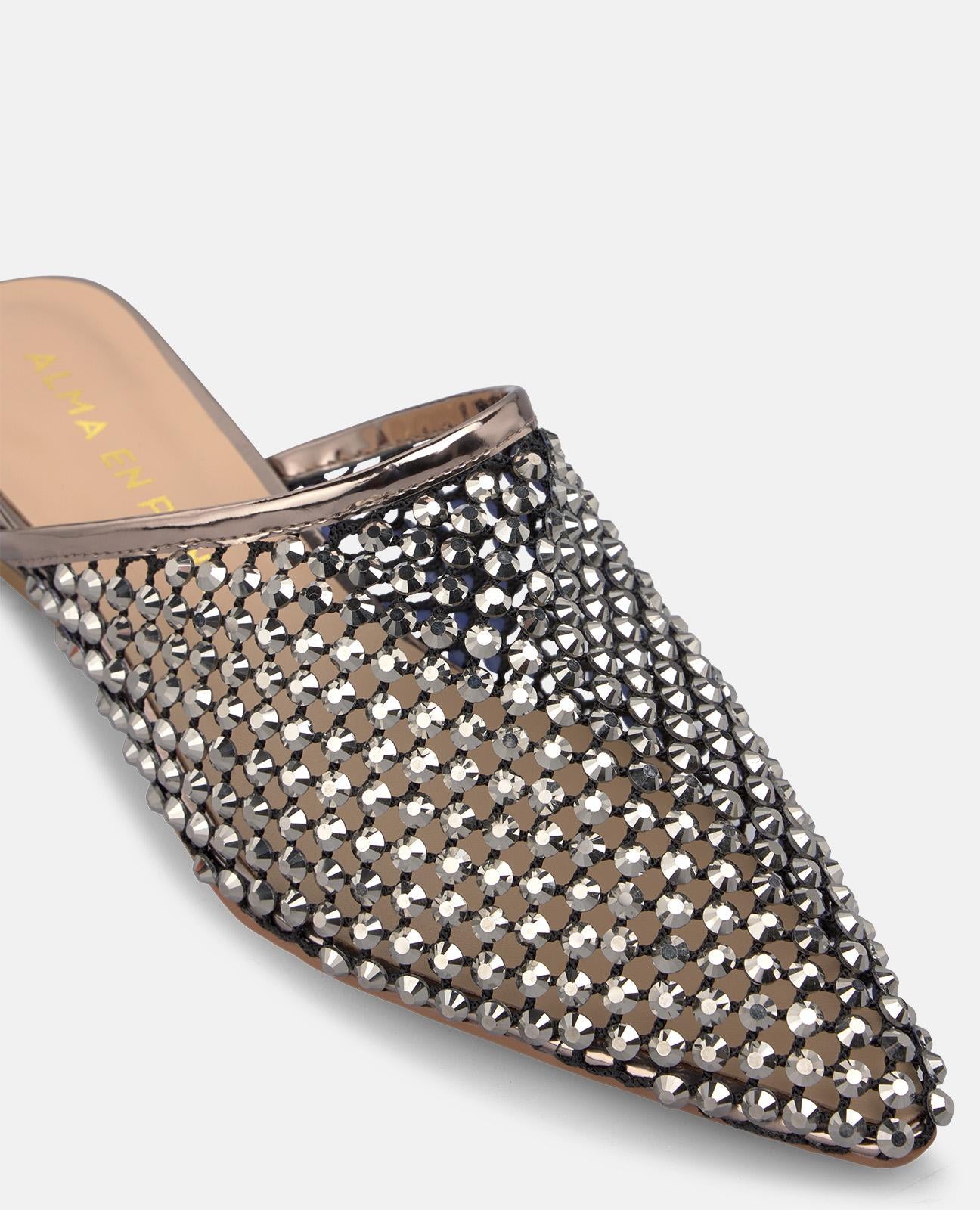 alma-en-pena-mesh-mule-mit-spitzzehe-5-cm-blockabsatz-in-plateado image 5