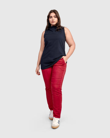 alembika-serpent-iconic-stretch-jeans-red-damen-mid-rise-slim-hose image 7