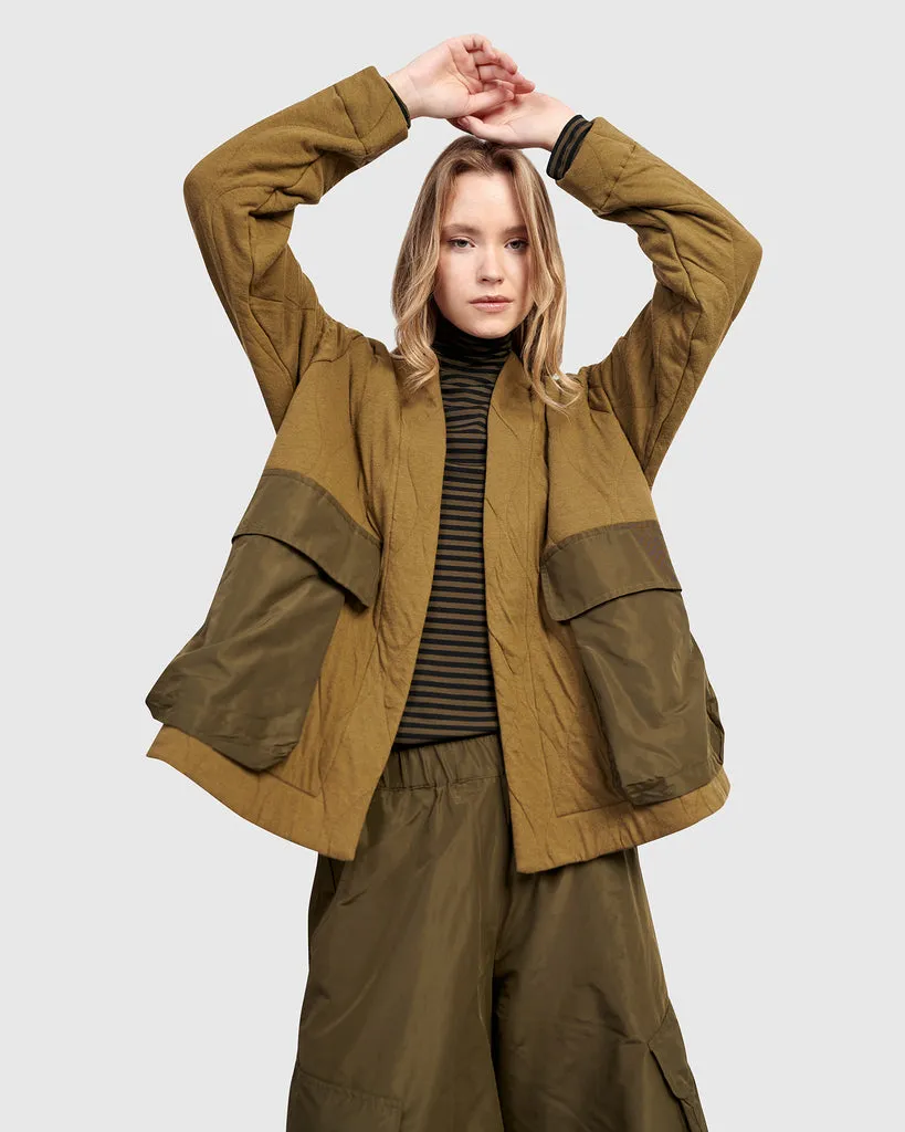 alembika-urban-parcel-quilted-jacket-khaki-steppjacke image 1