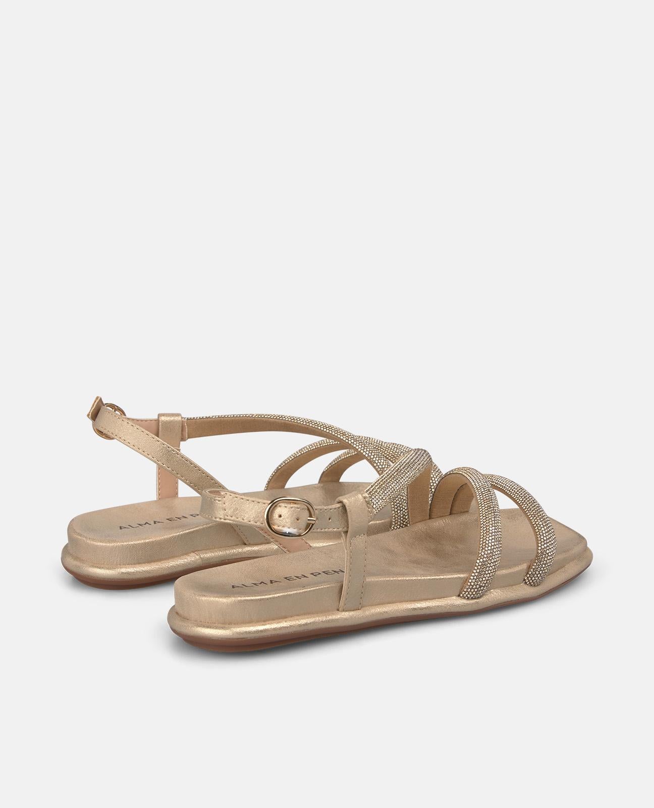 alma-en-pena-flat-sandal-flache-sandale-gold-metallic-2-cm image 3