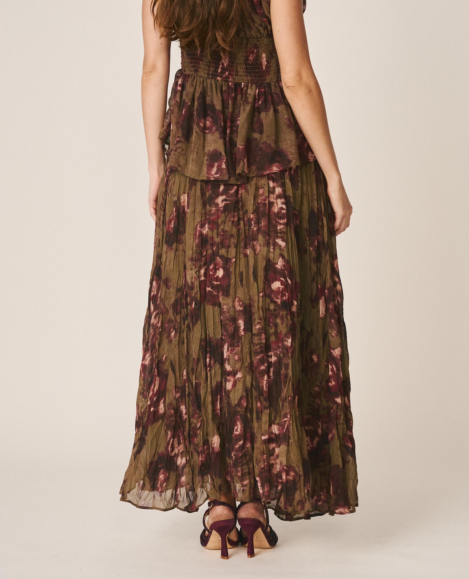 alma-en-pena-long-floral-langer-blumenrock-khaki-krepp image 5