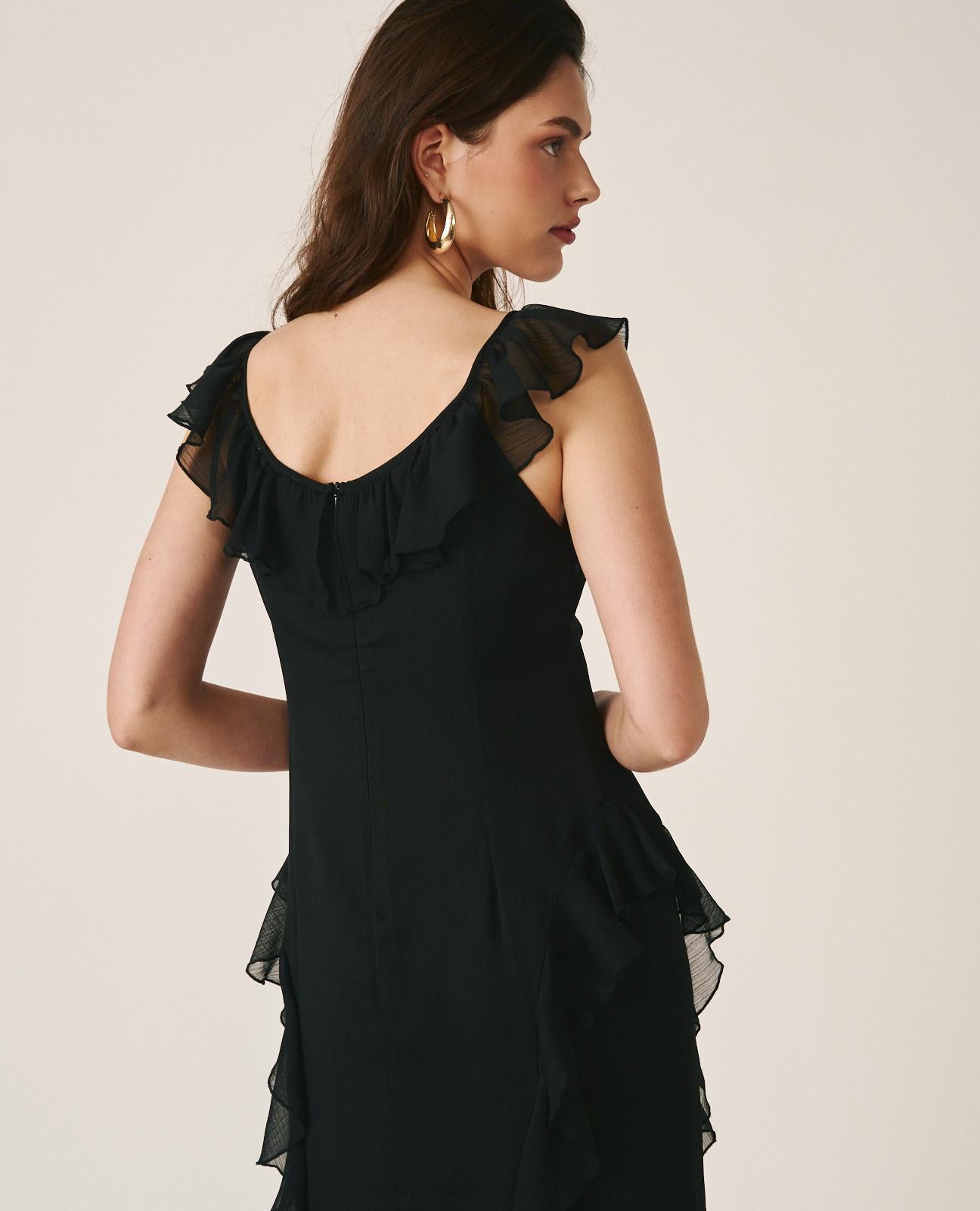 alma-en-pena-maxikleid-mit-r-schen-schwarz-inkl-tuch image 8