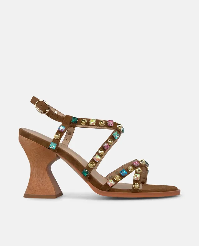 alma-en-pena-riemchen-sandale-mit-strass-8-cm-karamell image 1