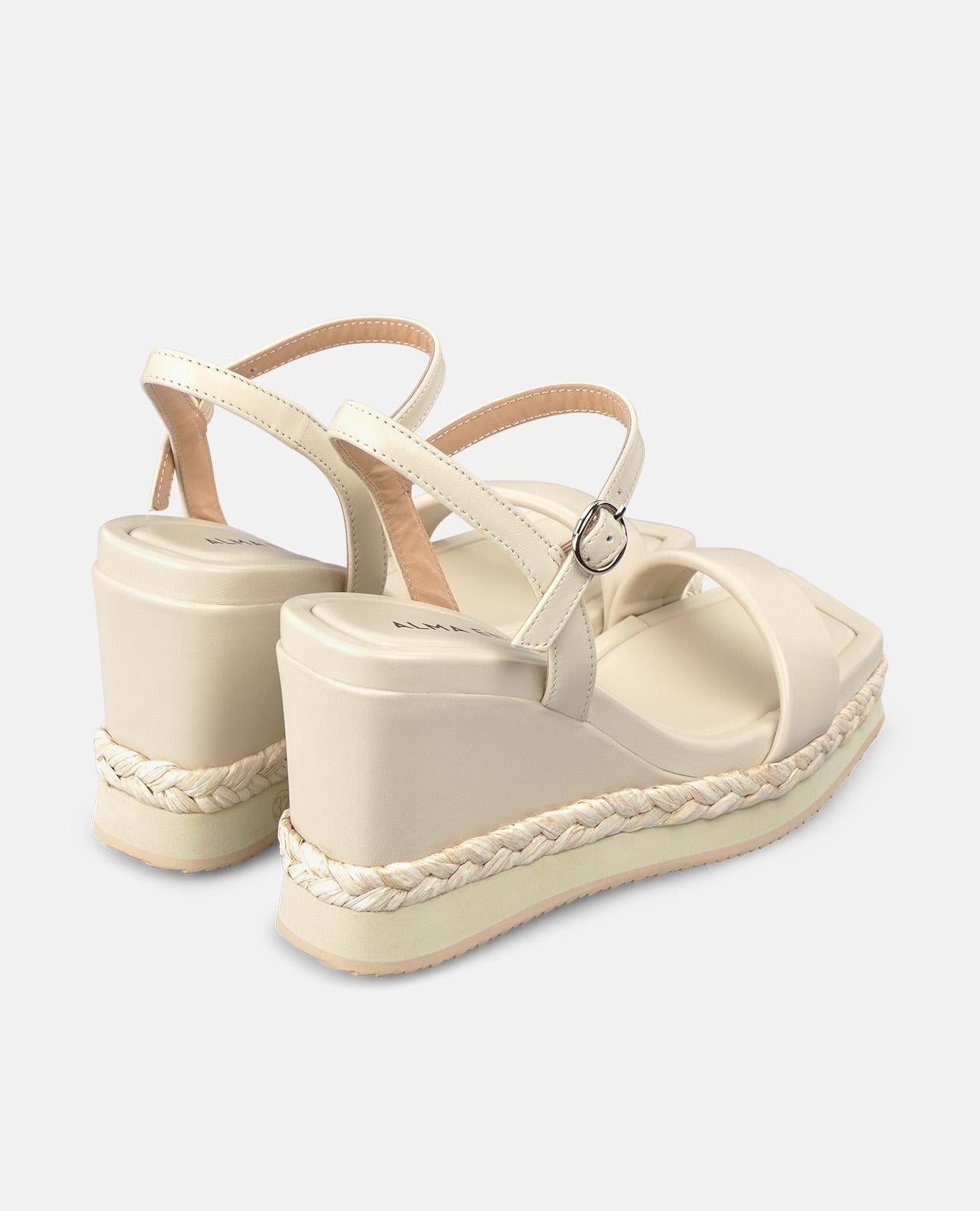 alma-en-pena-keilsandalette-mit-geflochtenem-riemen-wei-9-8-cm-absatz image 3