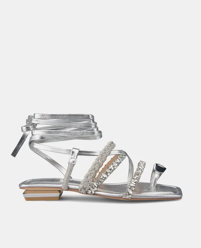 alma-en-pena-flache-knoten-sandale-silber-griechischer-stil-square-toe-1-5-cm-ab image 1