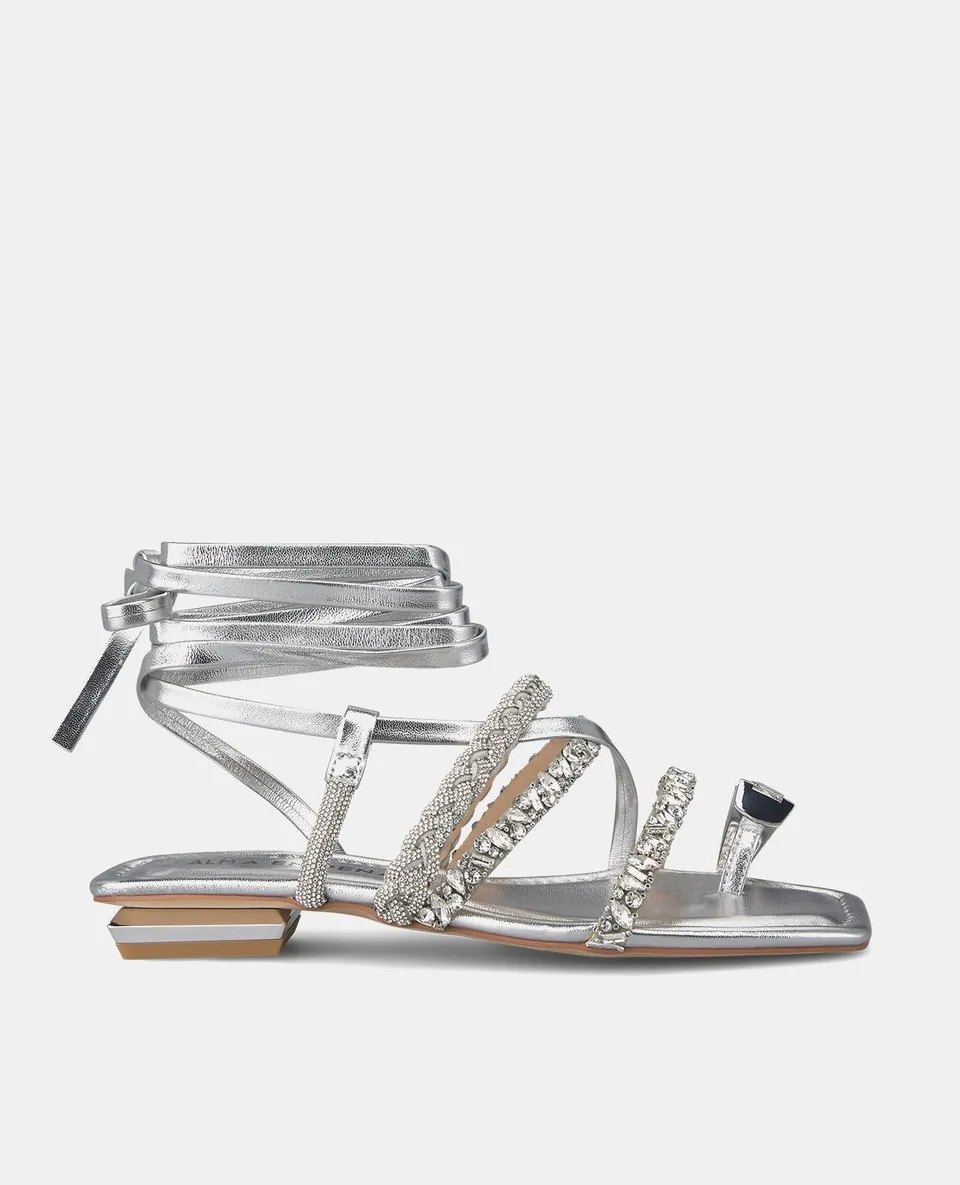 alma-en-pena-flache-knoten-sandale-silber-griechischer-stil-square-toe-1-5-cm-ab image 1
