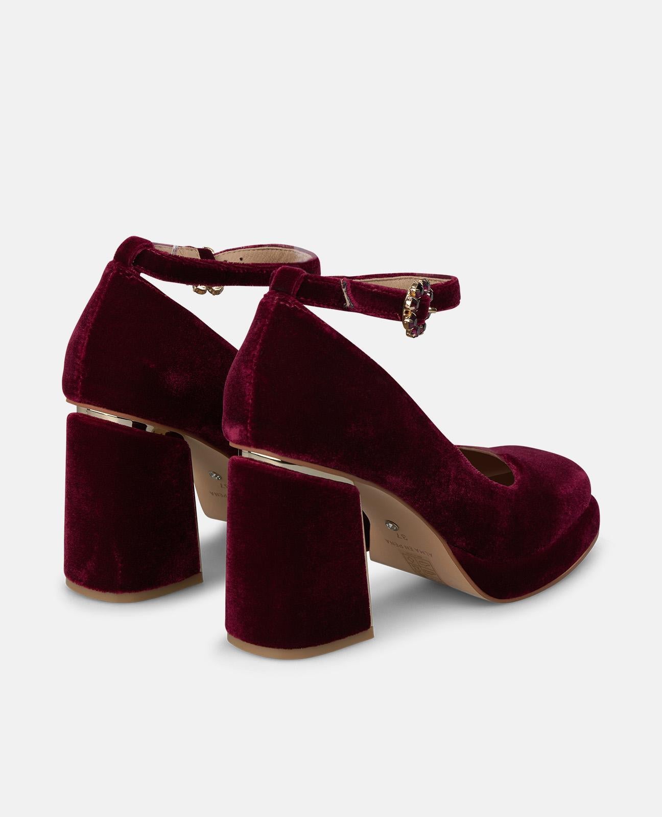 alma-en-pena-alfa-64286-pumps-mit-riemchen-samt-bordeaux-8-5-cm image 3