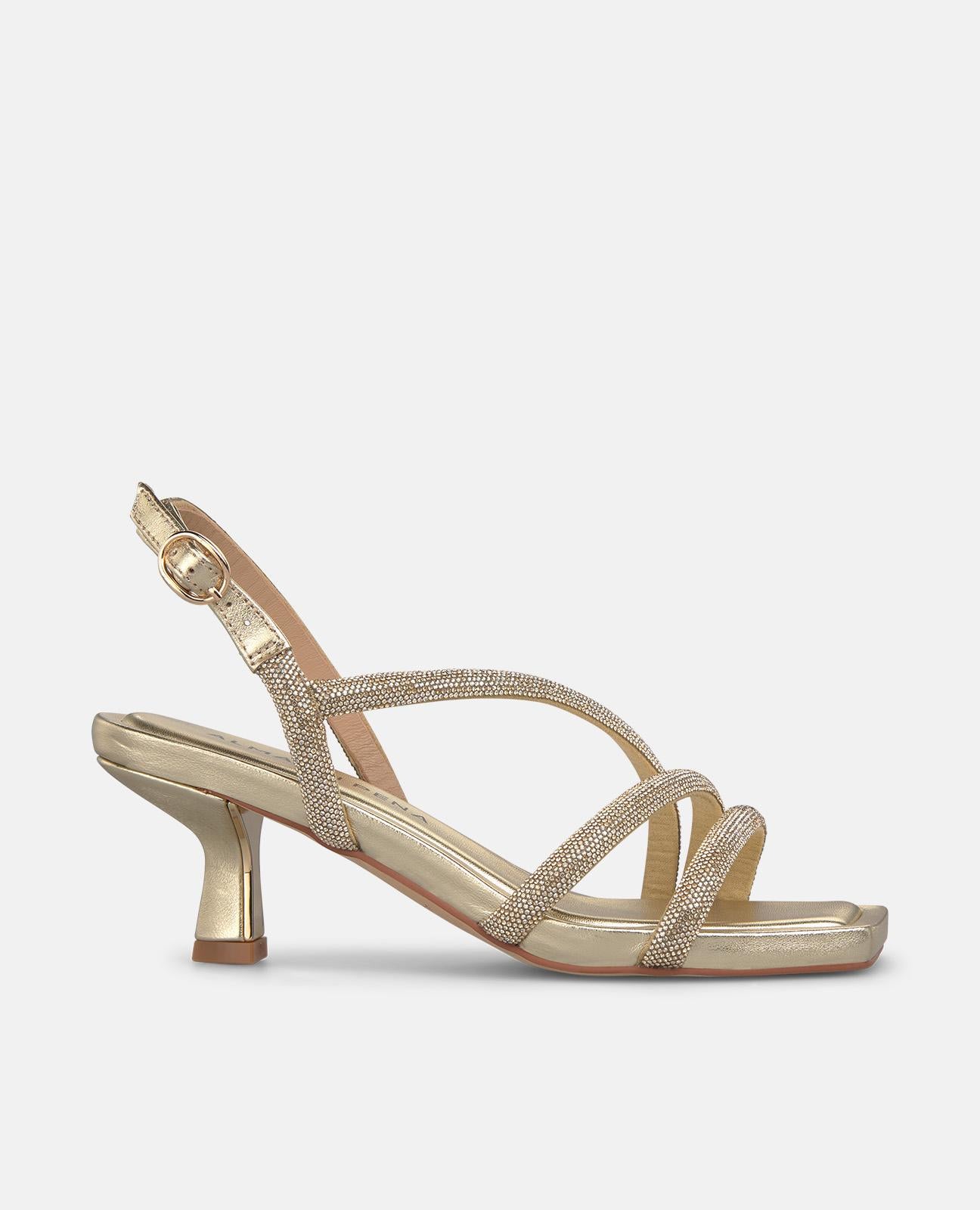 alma-en-pena-metallic-sandale-gold-diagonal-riemen-5-5-cm-absatz image 1