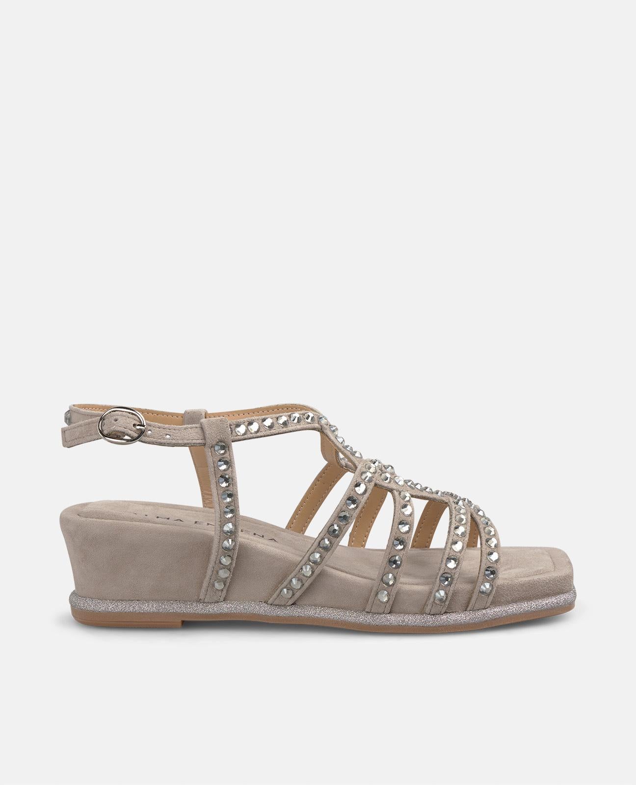alma-en-pena-mid-wedge-sandalette-grau-mit-strass-5-cm-keilabsatz image 1