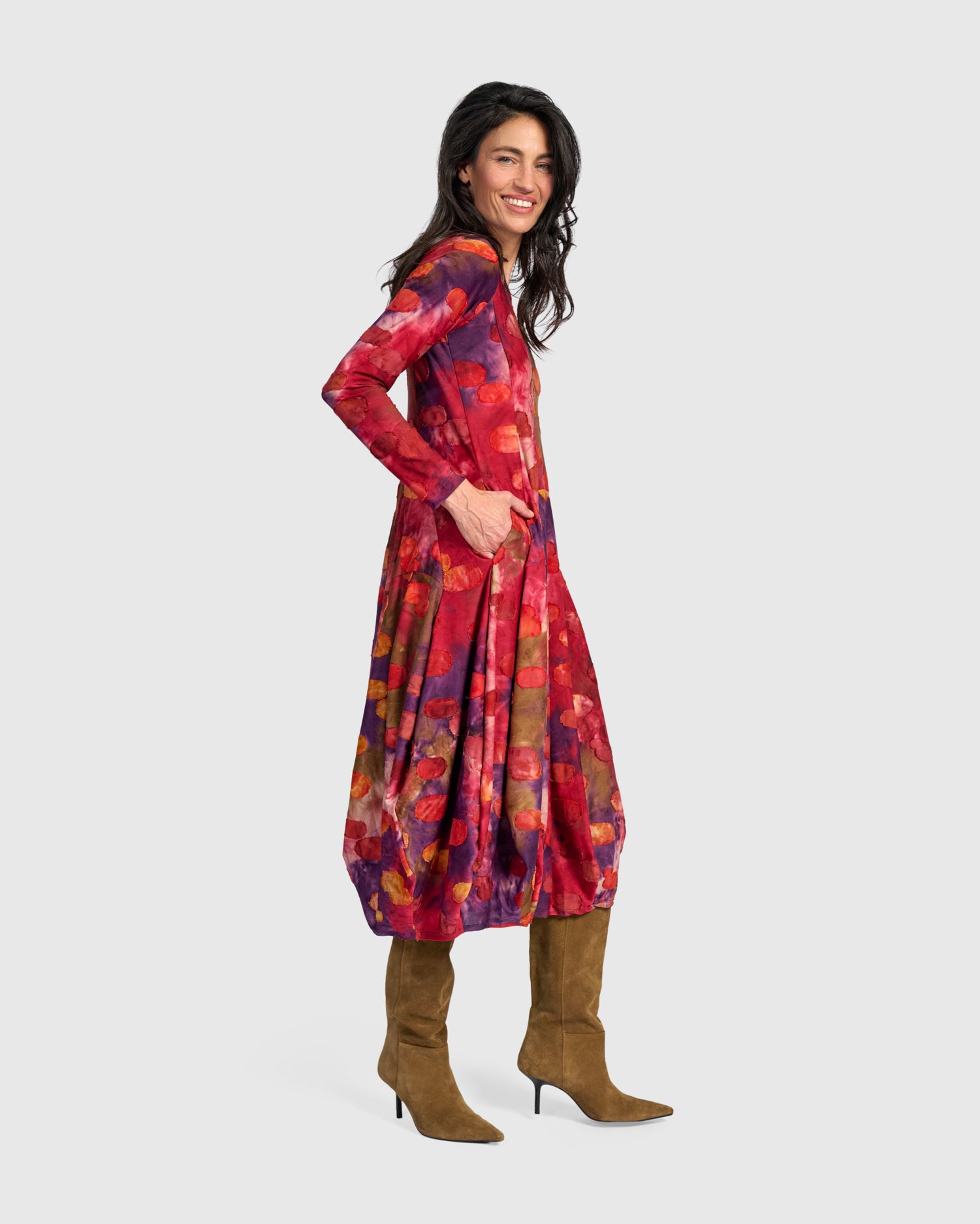 alembika-calliope-crew-cocoon-kleid-berry-mix image 4