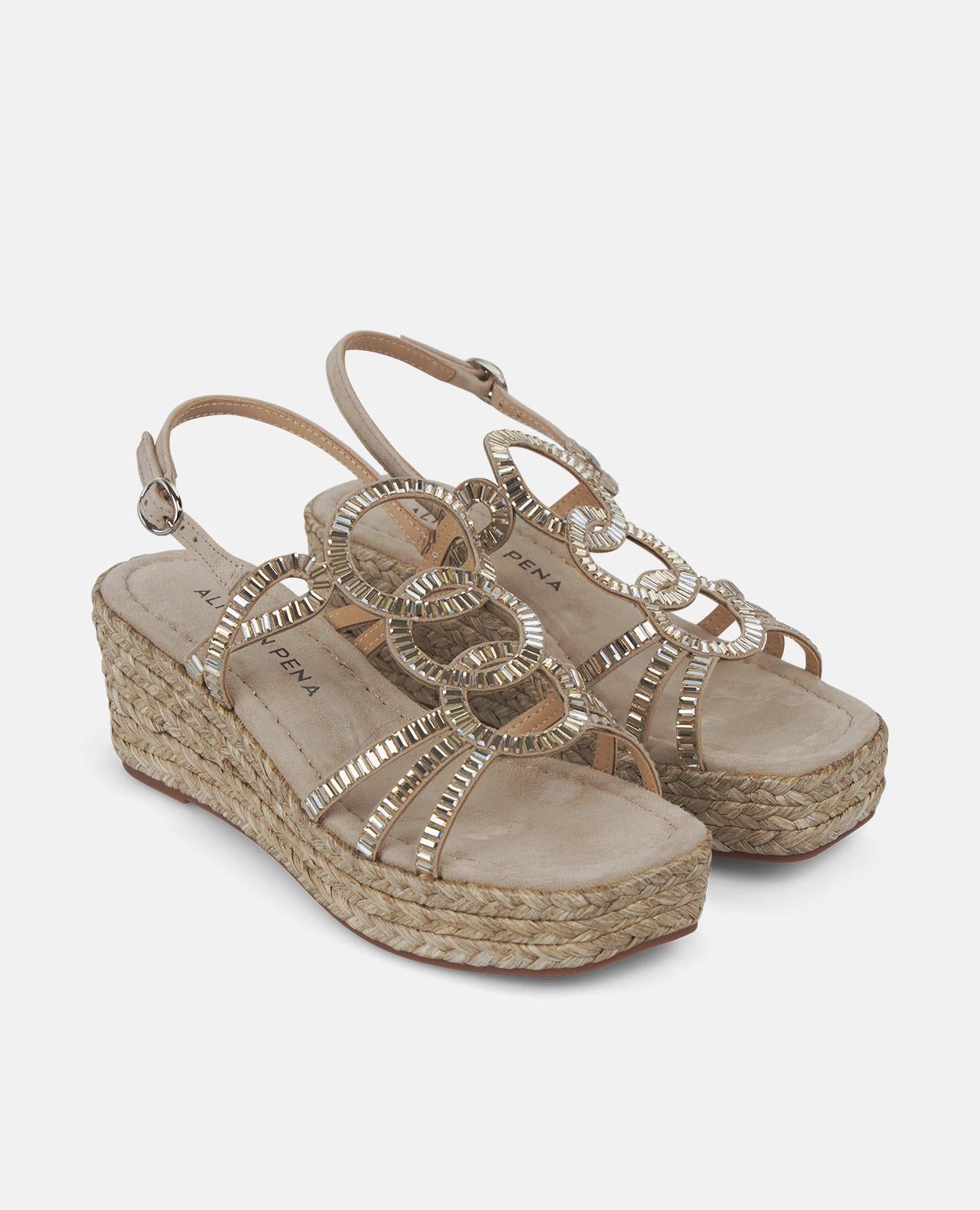 alma-en-pena-keilsandalen-grau-mit-glitzerriemen-5-cm image 8