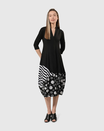 alembika-millennium-cocoon-dress-mix-v-neck-kleid-mit-taschen image 3