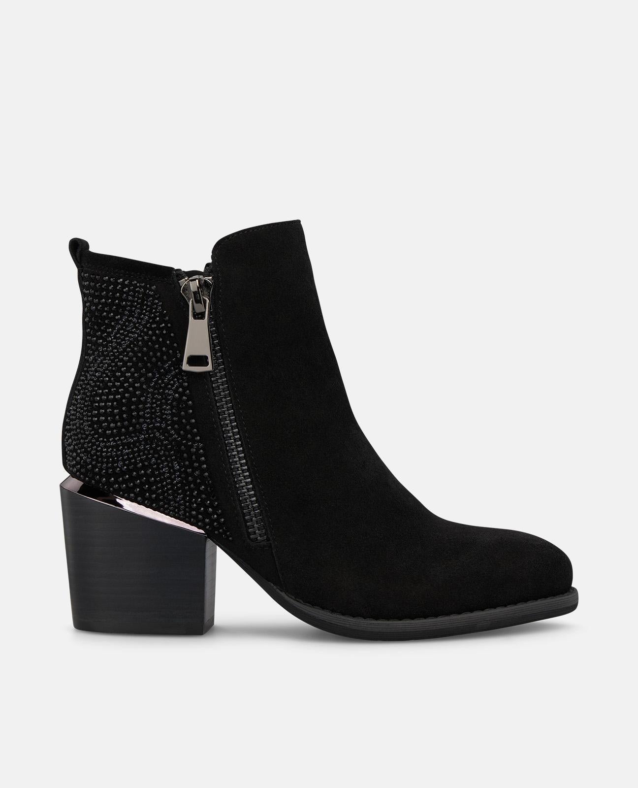 alma-en-pena-suede-ankle-boots-stiefelette-schwarz-strass-7-5-cm image 1