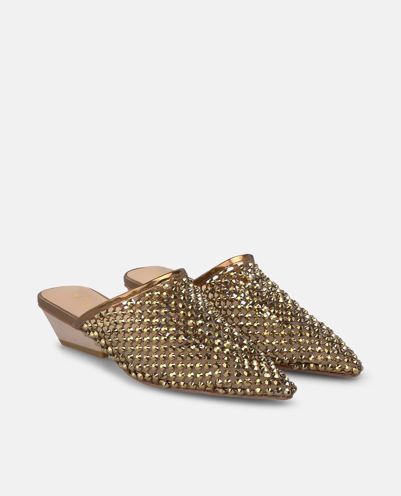 alma-en-pena-mesh-mules-bronze-5-cm-blockabsatz-spitz image 2