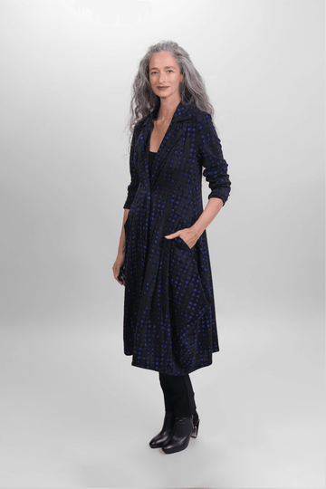 alembika-floral-check-mantel-jacke-blau image 6