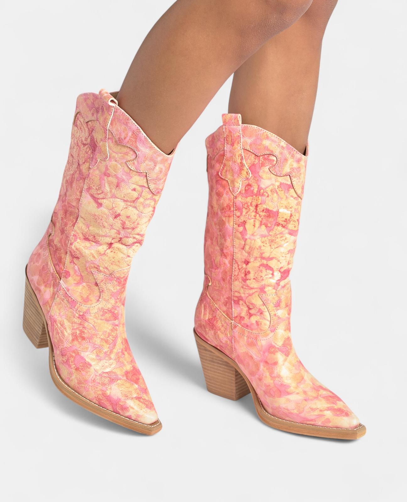 alma-en-pena-halbstiefel-bestickt-spitze-kappe-8-cm-absatz-coral image 5