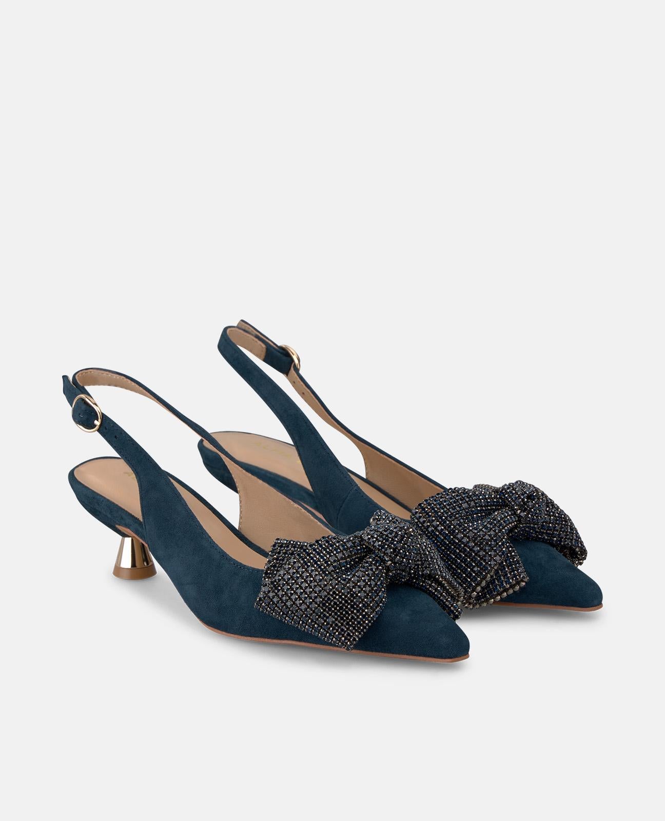 alma-en-pena-mini-bow-shoe-pumps-navy-4-5-cm image 2
