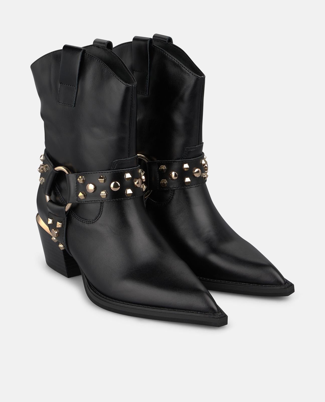 alma-en-pena-napa-leder-cowboy-stiefelette-schwarz-6-cm image 2
