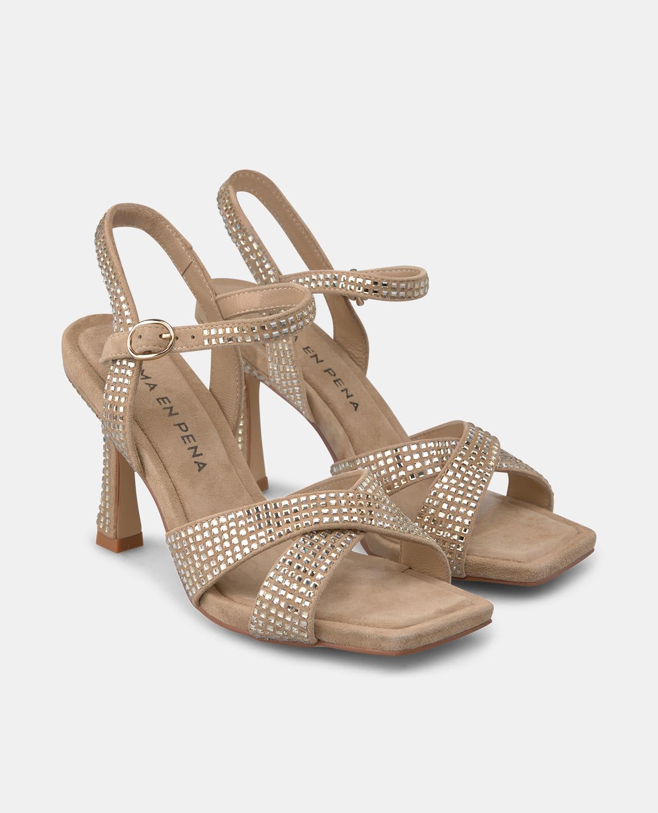alma-en-pena-strass-sandale-mit-riemen-9-cm-absatz-sand image 2