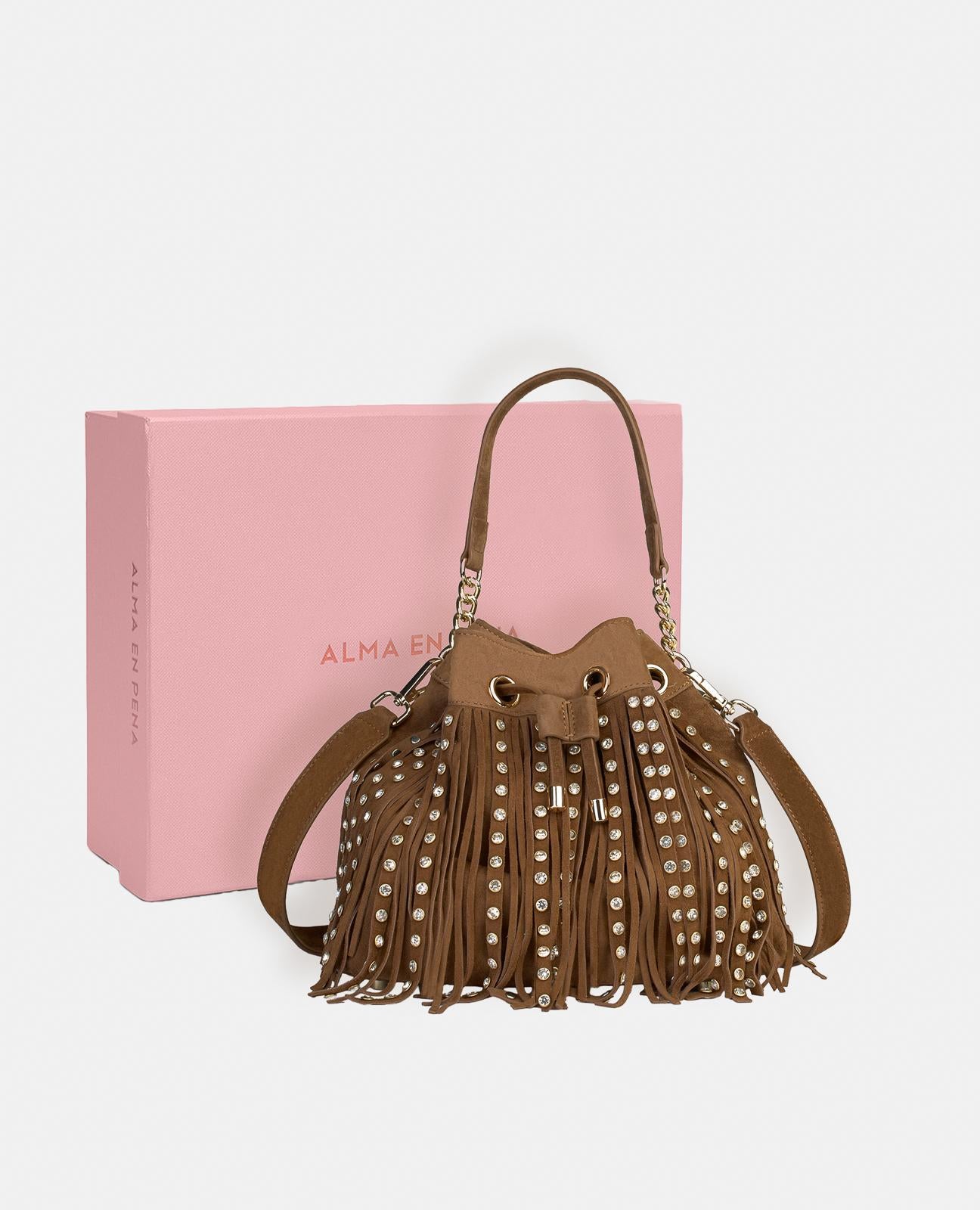 alma-en-pena-studded-fringe-bag-leder-fransentasche-mit-nieten-braun image 5