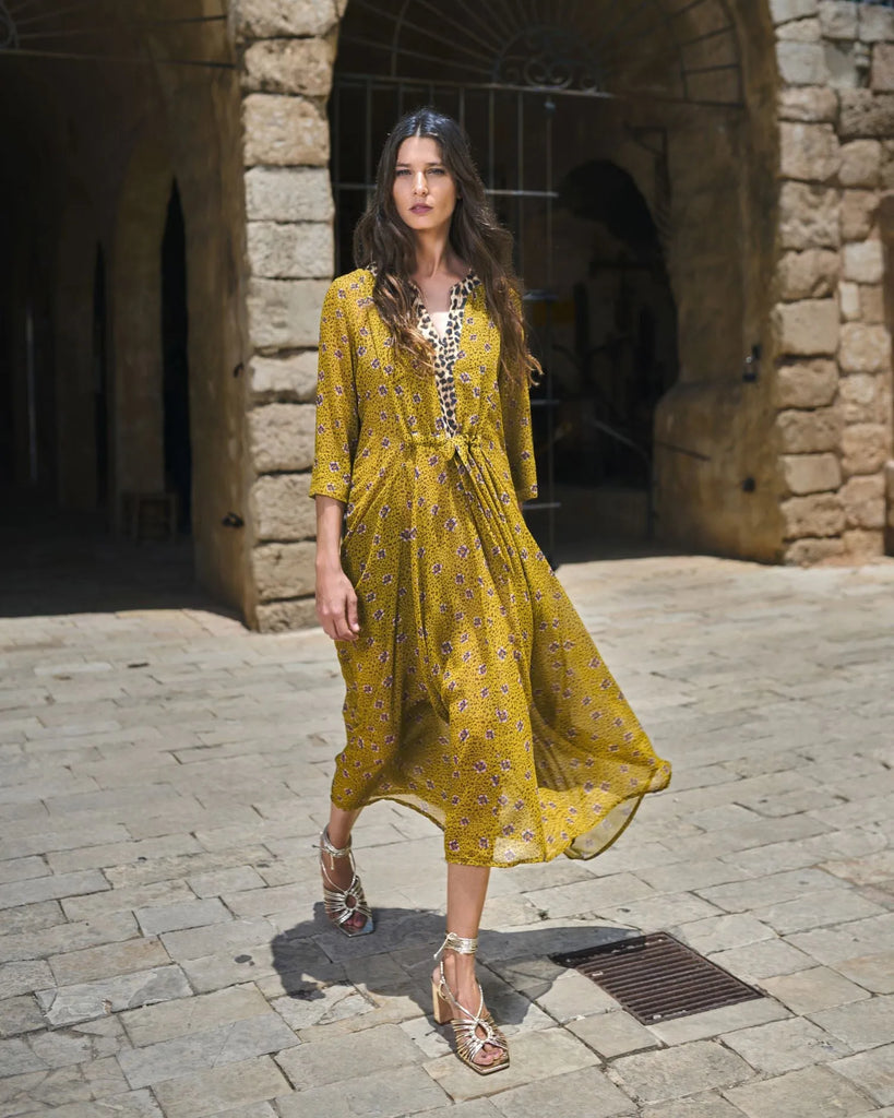 alembika-amelie-v-neck-caftan-meadow-damen-maxikleid image 1