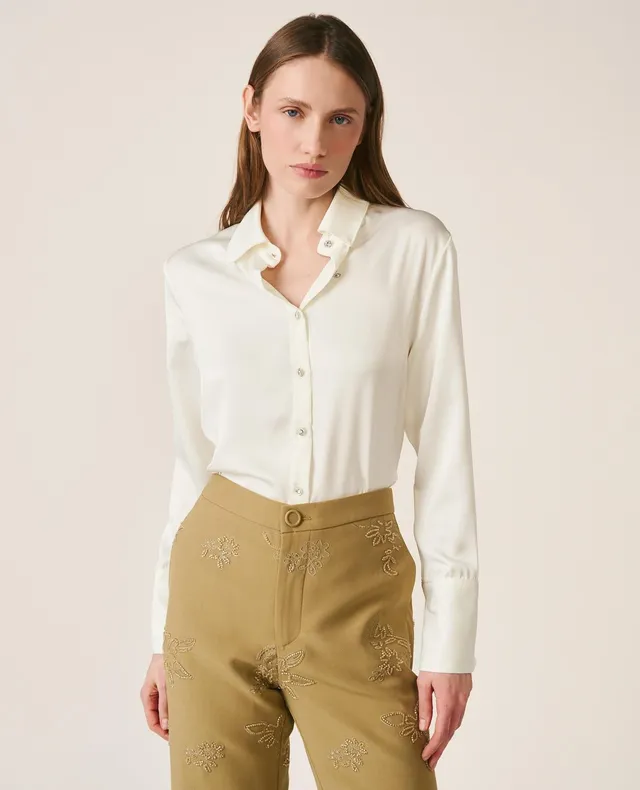 alma-en-pena-satinbluse-slim-fit-wei image 1
