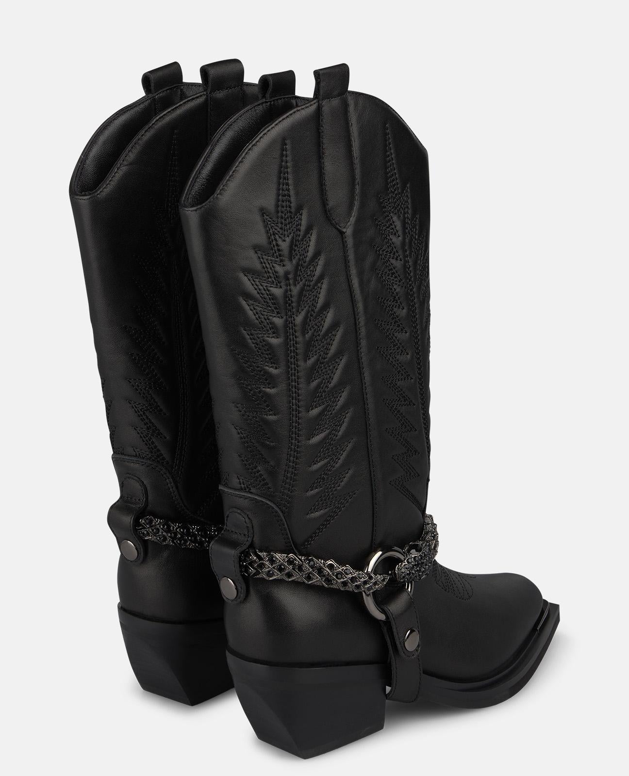 alma-en-pena-cowboy-stiefel-leder-blockabsatz-5-5-cm-schwarz image 3