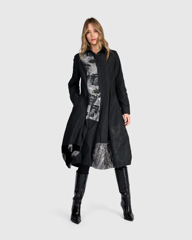 alembika-parlour-swish-shirtdress-black-silver-midi-blusenkleid image 1