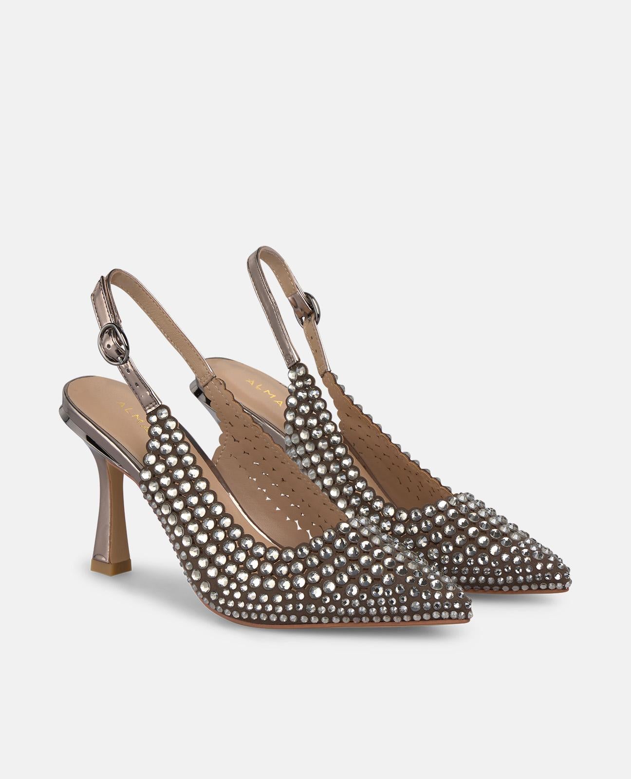 alma-en-pena-pumps-mit-strass-spitz-schnalle-9-cm-absatz-silber image 2