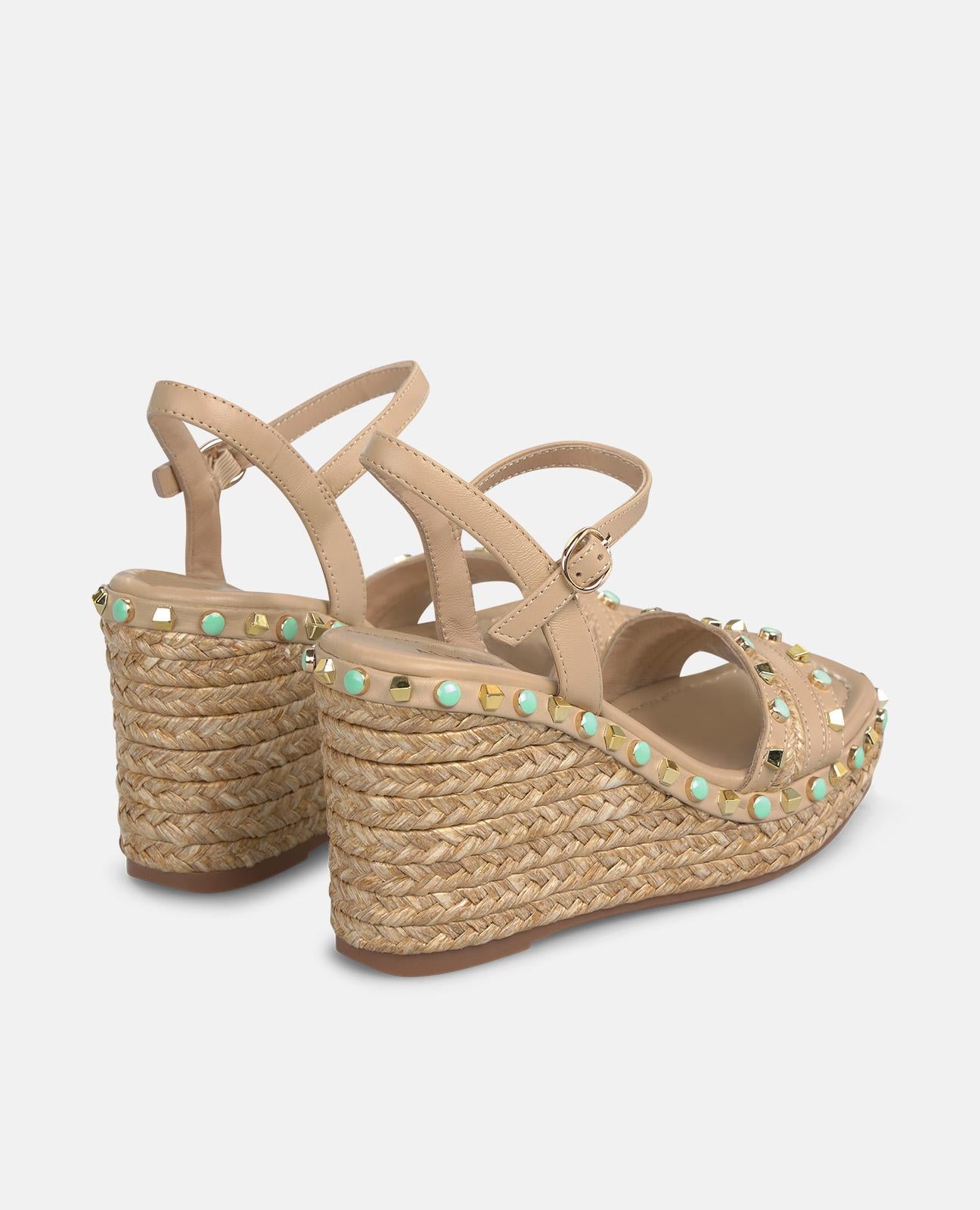 alma-en-pena-keilsandale-mit-nieten-und-esparto-sand-9-5-cm-keil image 3