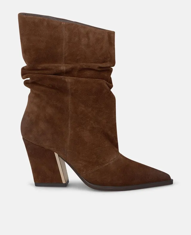 alma-en-pena-velours-stiefeletten-peep-toe-mit-raffung-blockabsatz-4-cm-camel image 1