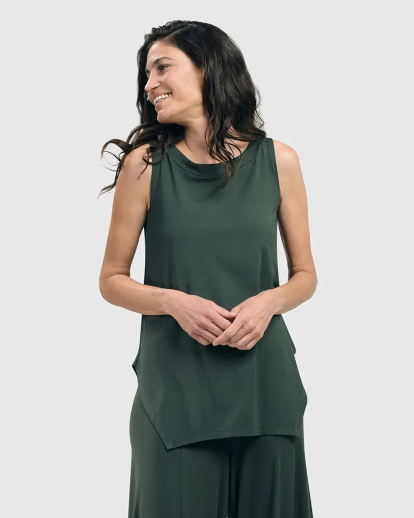 alembika-essential-cutaway-tank-top-rmelloses-top-in-gr-n image 1