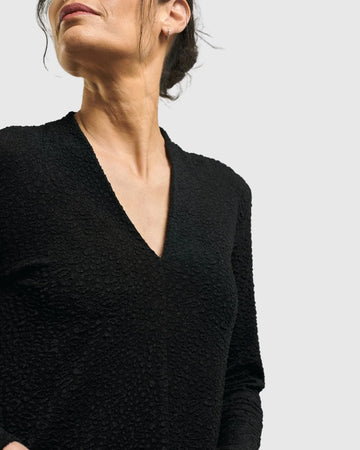 alembika-jacquard-v-neck-tunika-top-schwarz image 3