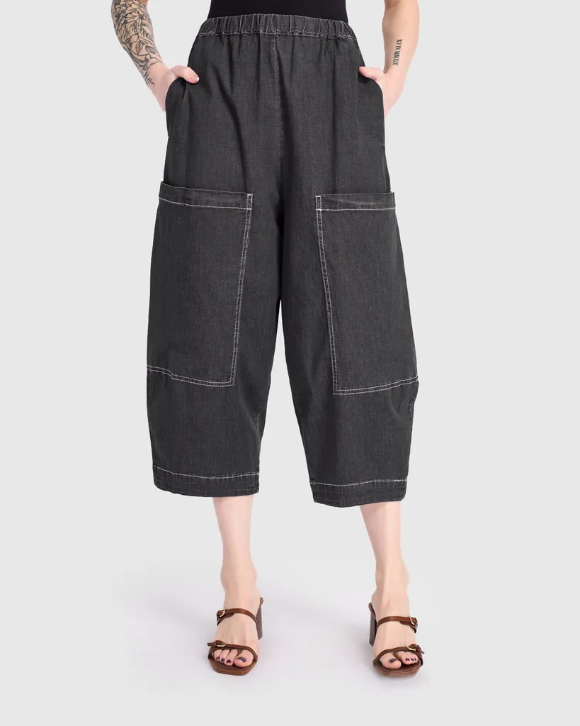 alembika-bold-barrel-capri-pants-jet-denim-jeanshose image 1