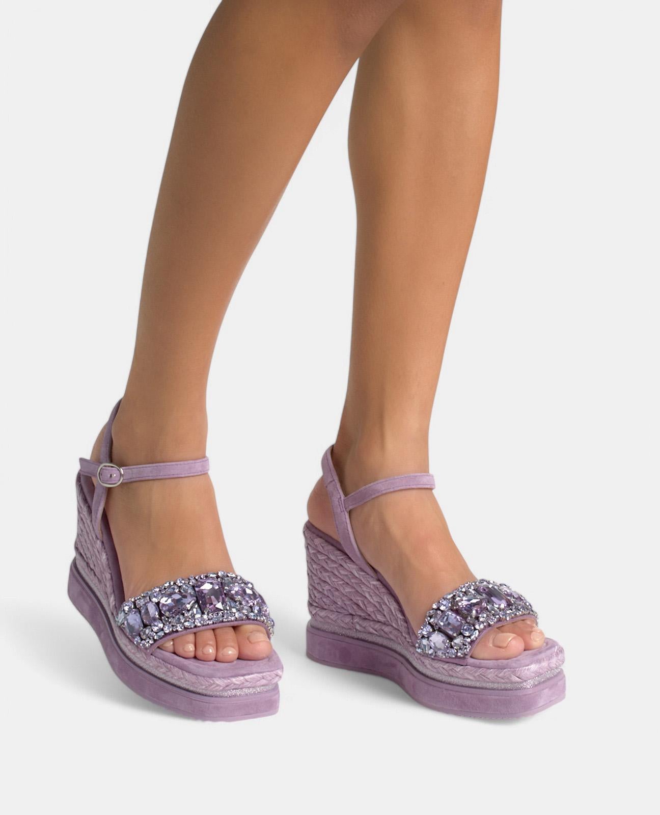 alma-en-pena-keilsandalette-mit-strass-und-plateau-violett image 4
