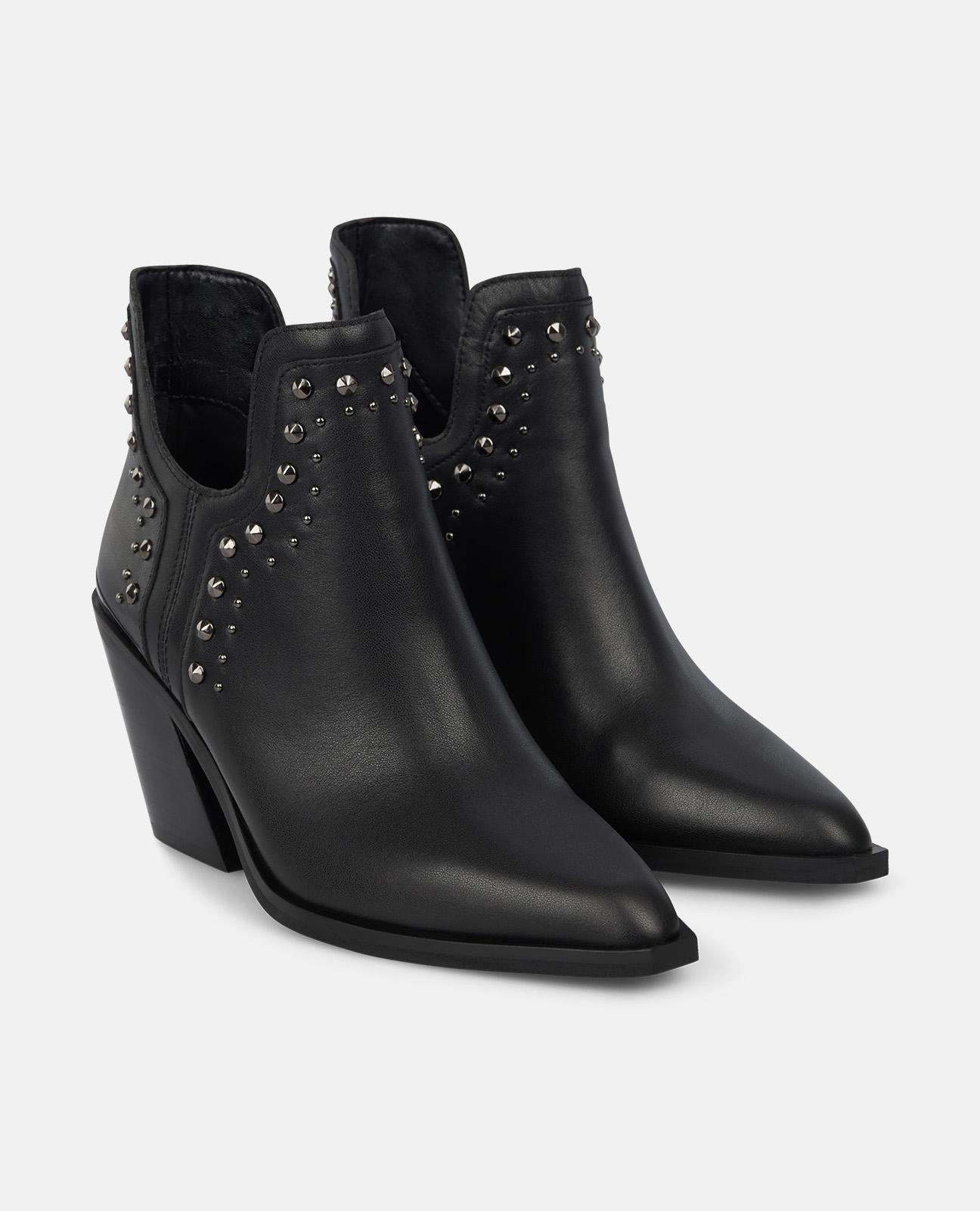 alma-en-pena-stiefeletten-schwarz-mit-nieten-und-schlitz-8-cm image 2