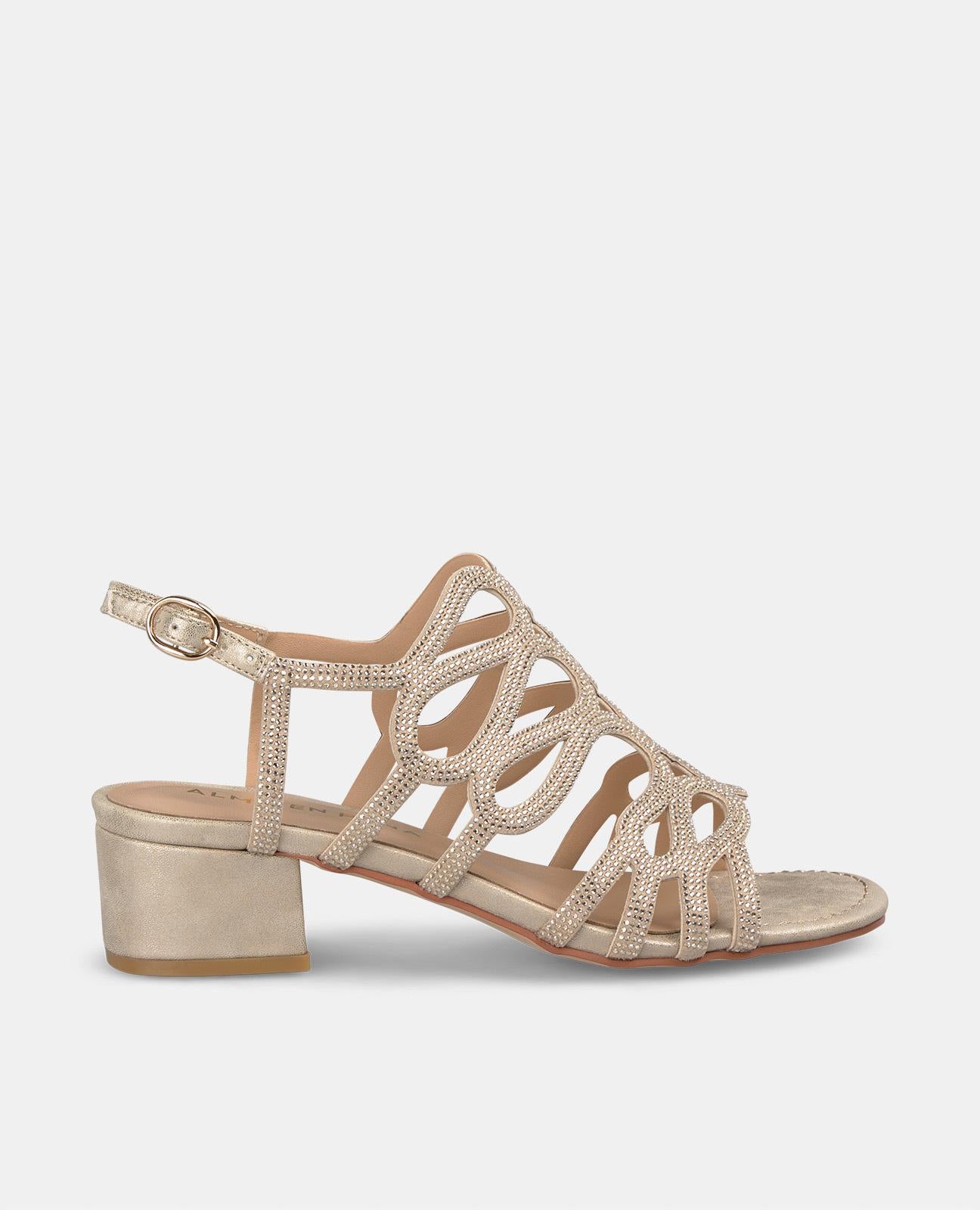 alma-en-pena-sandale-mit-strass-riemen-gold-6-cm-absatz image 1