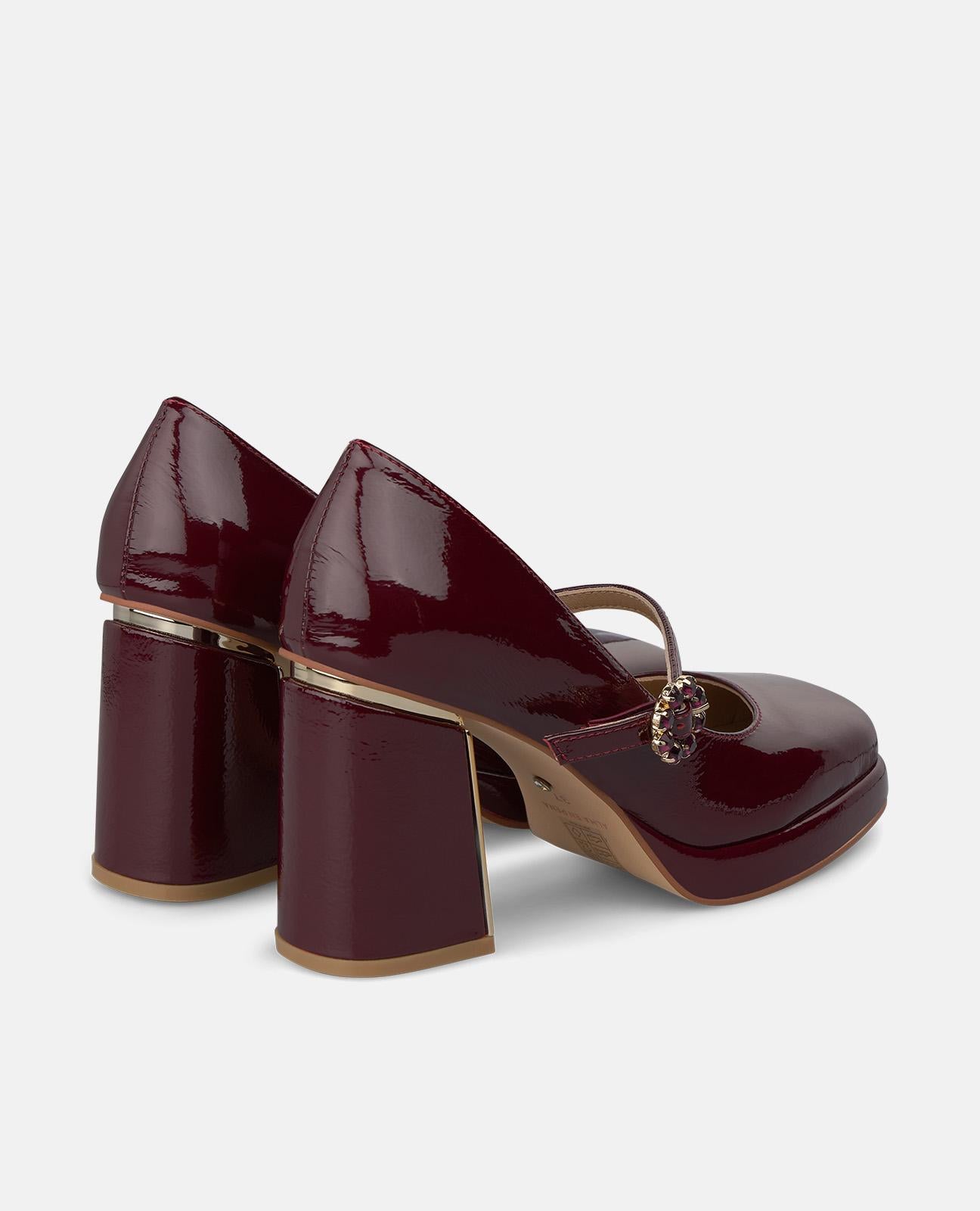 alma-en-pena-lack-pumps-mit-plateau-bordeaux-eckige-zehenpartie-8-5-cm-blockabsa image 3